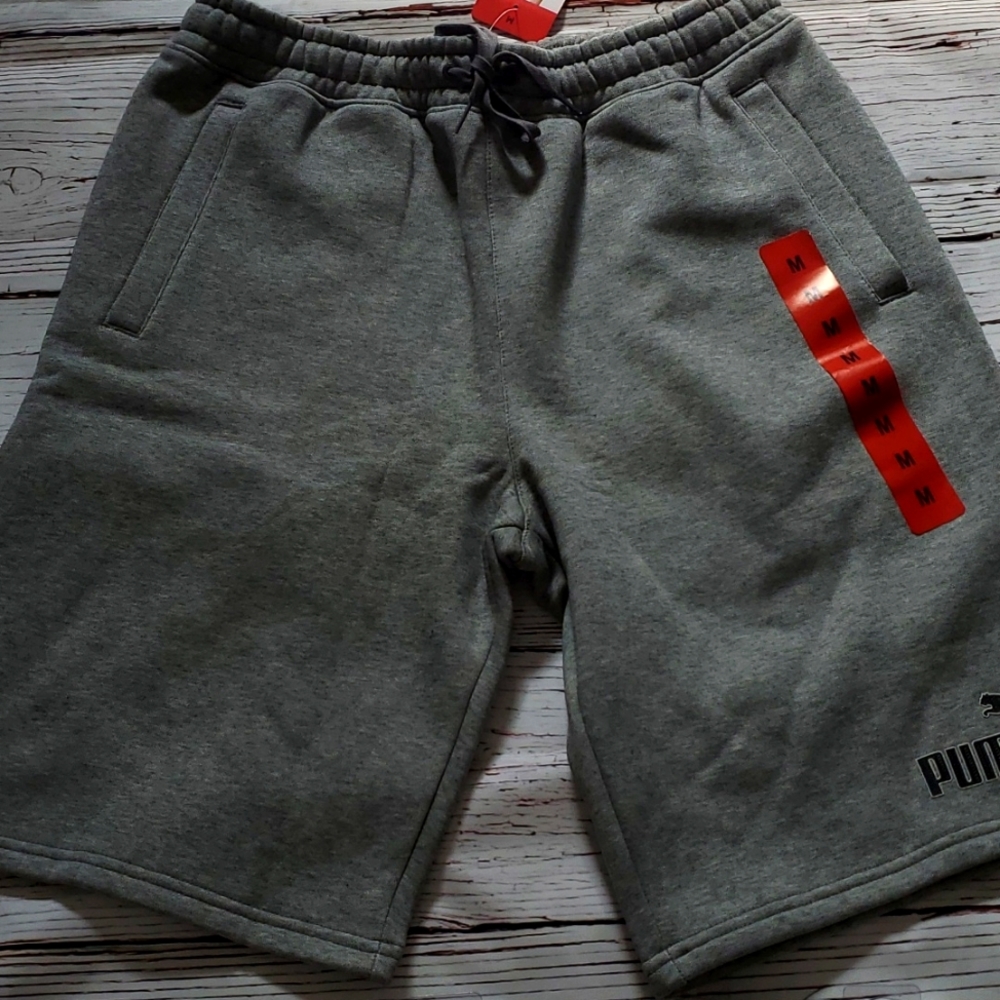 🆕️ PUMA MEN'S FLEECE SHORTS (BLACK OR GRAY) - Picture 5 of 14